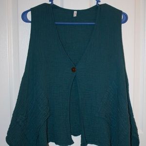 deep turquoise tank top 100% cotton